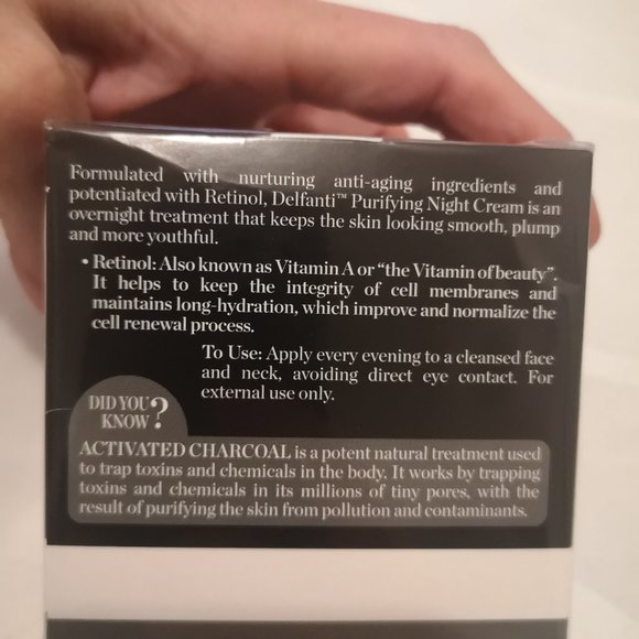 2/$40 Delfanti Charcoal Purifying Night Cream with Retinol - Picture 3 of 6